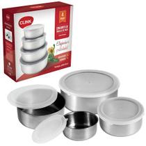 Conjunto De Tigelas De Aço Inox Pote Organizador De Cozinha