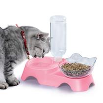 Conjunto de tigelas de água e comida para animais de estimação MILIFUN Double Dog Cat 15 inclinado
