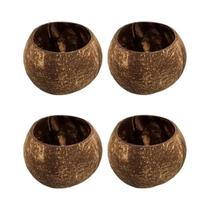 Conjunto De Tigelas De Coco Natural Com Colher Para Salada De Frutas, Macarrão, Arroz E Smoothie,