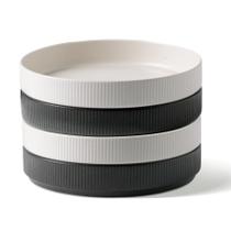 Conjunto de tigelas de macarrão famiware Star 7.5 Dark Charcoal & White x4
