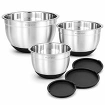 Conjunto de Tigelas de Mistura Bellemain com 3 Tampas Herméticas Conjunto de Tigelas de Mistura Bellemain com 3 Tampas Herméticas