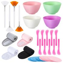 Conjunto de tigelas de mistura de máscara facial Reallnaive 37 unidades para esteticista Conjunto de tigelas de mistura de máscara facial Reallnaive 37 unidades para esteticista