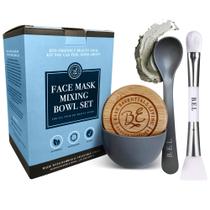Conjunto de tigelas de mistura de máscaras faciais Bare Essentials Living Clay Grey Conjunto de tigelas de mistura de máscaras faciais Bare Essentials Living Clay Grey