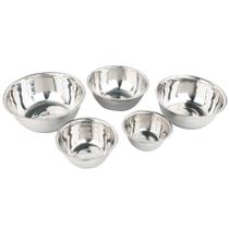 Conjunto de tigelas de mistura em aço inoxidável polido espelhado, 5 unidades