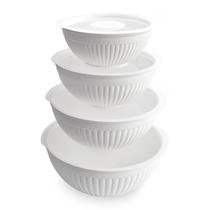 Conjunto de tigelas de mistura Nordic Ware Prep and Serve, 8 peças brancas