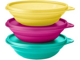 Conjunto de Tigelas de Plástico 3 Peças - Tupperware Pragela Colors