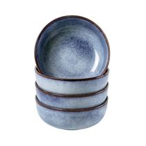 Conjunto de tigelas de sopa e cereais UNICASA Ceramic 750 ml, seguro para micro-ondas, azul