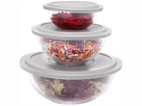 Conjunto de Tigelas de Vidro 3 Peças Marinex