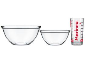 Conjunto de Tigelas de Vidro 3 Peças Nadir Marinex Conjunto de Tigelas de Vidro 3 Peças Nadir Marinex
