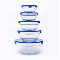 Conjunto de Tigelas de Vidro com Tampa - Class Home