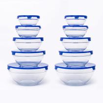 Conjunto de Tigelas de Vidro com Tampa - Class Home Conjunto de Tigelas de Vidro com Tampa - Class Home