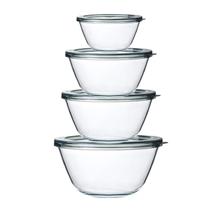 Conjunto de Tigelas de Vidro para Mistura M MCIRCO 4 Peças sem BPA com Tampas Conjunto de Tigelas de Vidro para Mistura M MCIRCO 4 Peças sem BPA com Tampas