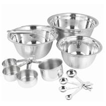 Conjunto de Tigelas e Medidores em Aço Inoxidável 6 Peças Dolce Home Conjunto de Tigelas e Medidores em Aço Inoxidável 6 Peças Dolce Home