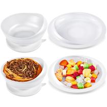 Conjunto de tigelas e pratos adaptáveis à prova de derramamento Hushee White