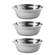 Conjunto de Tigelas em Aço Inox, 18 cm, 1 Litro, Multiuso para Cozinha, 3 Peças anticorrosão, empilhável, ideal preparo, servir e armazenar alimentos