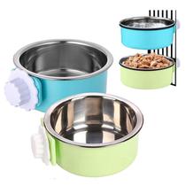 Conjunto de tigelas para alimentos para animais de estimação Tfwadmx Crate Dog Cat Stainless Steel x2