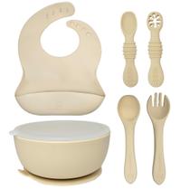 Conjunto de tigelas para bebês HippoBaby Silicone Suction 355ml com babador