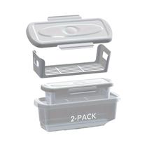 Conjunto De Tigelas Para Mistura Com Tampa Para Peixe, Asas De Frango, Anéis De Cebola E Vegetais, 2