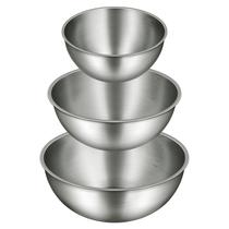 Conjunto de Tigelas para Mistura Gronivex 3 Peças em Aço Inoxidável 6003000 ml Conjunto de Tigelas para Mistura Gronivex 3 Peças em Aço Inoxidável 6003000 ml
