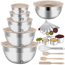 Conjunto de Tigelas para Mistura WEPSEN 25 Peças em Aço Inoxidável 7 QT1,5 QT Conjunto de Tigelas para Mistura WEPSEN 25 Peças em Aço Inoxidável 7 QT1,5 QT