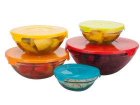 Conjunto de Tigelas Vidro Redondo 5 Peças - Casambiente
