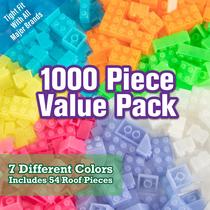 Conjunto de tijolos Building Block, 1000 unidades que brilham nas cores escuras Conjunto de tijolos Building Block, 1000 unidades que brilham nas cores escuras