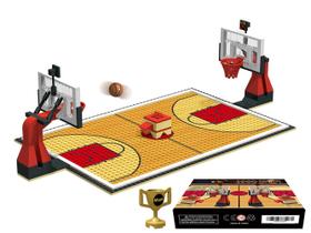 Conjunto de tijolos de construção de placas e suportes para quadras de basquete