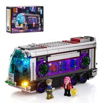 Conjunto de tijolos de construção FUNWHOLE Cyberpunk Future-Bus com luzes 605 unidades Conjunto de tijolos de construção FUNWHOLE Cyberpunk Future-Bus com luzes 605 unidades