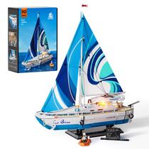 Conjunto de tijolos de construção FUNWHOLE Sailboat La Brisa Lighting 1640 unidades Conjunto de tijolos de construção FUNWHOLE Sailboat La Brisa Lighting 1640 unidades
