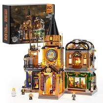 Conjunto de tijolos de construção FUNWHOLE Steampunk Trading Center 2680 unidades