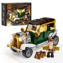 Conjunto de tijolos de construção FUNWHOLE Vintage Car com luzes LED 282 unidades Conjunto de tijolos de construção FUNWHOLE Vintage Car com luzes LED 282 unidades