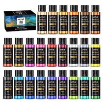 Conjunto de tinta acrílica ARTME Metallic 24 cores para garrafas de 60 ml Conjunto de tinta acrílica ARTME Metallic 24 cores para garrafas de 60 ml