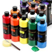 Conjunto de tinta acrílica Color More 12 cores 500mL não tóxico Conjunto de tinta acrílica Color More 12 cores 500mL não tóxico