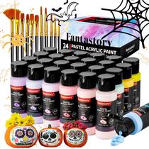Conjunto de tinta acrílica Fantastory Pastel 24 cores 60mL com 12 pincéis
