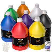 Conjunto de tinta acrílica para pintura Nicpro 8 cores 2040mL com óleo e luvas