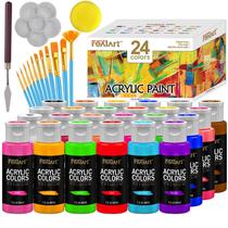 Conjunto de tinta acrílica REALART Bulk 24 cores (60 ml/garrafa) com pincéis