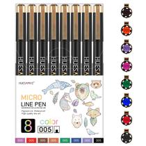 Conjunto de tinta impermeável Micro Pen huesamhi 005 de 8 cores