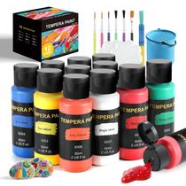 Conjunto de tinta lavável TMOL para crianças de 12 cores com pincéis e paleta