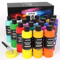 Conjunto de Tintas Acrílicas ARTME 18 Cores Frascos de 250 ml Conjunto de Tintas Acrílicas ARTME 18 Cores Frascos de 250 ml