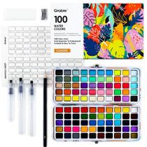 Conjunto de Tintas Aquarela Grabie - 100 Cores com Acessórios