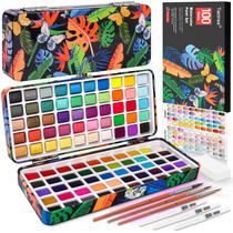 Conjunto de Tintas Aquarela Taotree 100 Cores com Pincel e Caixa de Lata