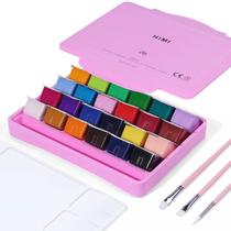 Conjunto de tintas ARTME 24 cores, guache de 30 ml com pincéis e paleta
