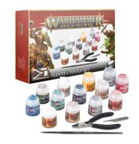 Conjunto de tintas e ferramentas, oficina de jogos, Warhammer Age of Sigmar Conjunto de tintas e ferramentas, oficina de jogos, Warhammer Age of Sigmar