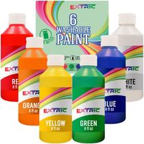 Conjunto de tintas EXTRIC lavável em 6 cores, 240 ml cada para crianças
