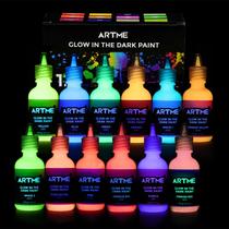 Conjunto de tintas Glow in The Dark ARTME 30 ml/1 oz de acrílico 12 cores Conjunto de tintas Glow in The Dark ARTME 30 ml/1 oz de acrílico 12 cores