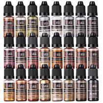 Conjunto de Tintas Metálicas em Álcool LET'S RESIN 24 Cores 10ml Conjunto de Tintas Metálicas em Álcool LET'S RESIN 24 Cores 10ml