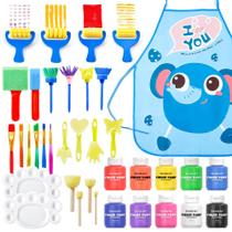 Conjunto de Tintas para Dedos Shuttle Art Kids - Lavável, 10 Cores (60ml)