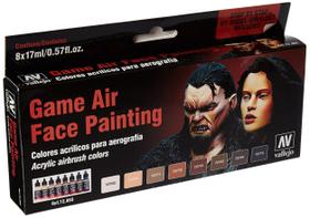 Conjunto de Tintas para Pintura Facial Vallejo (17ml) - 8 Cores + Guia Conjunto de Tintas para Pintura Facial Vallejo (17ml) - 8 Cores + Guia