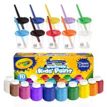 Conjunto de tintas The Mega Deals Kids lavável com pincéis e copos Conjunto de tintas The Mega Deals Kids lavável com pincéis e copos