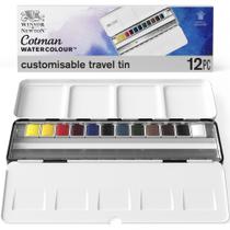 Conjunto de tintas Winsor & Newton Cotman 12 Half Pan Travel Tin Conjunto de tintas Winsor & Newton Cotman 12 Half Pan Travel Tin